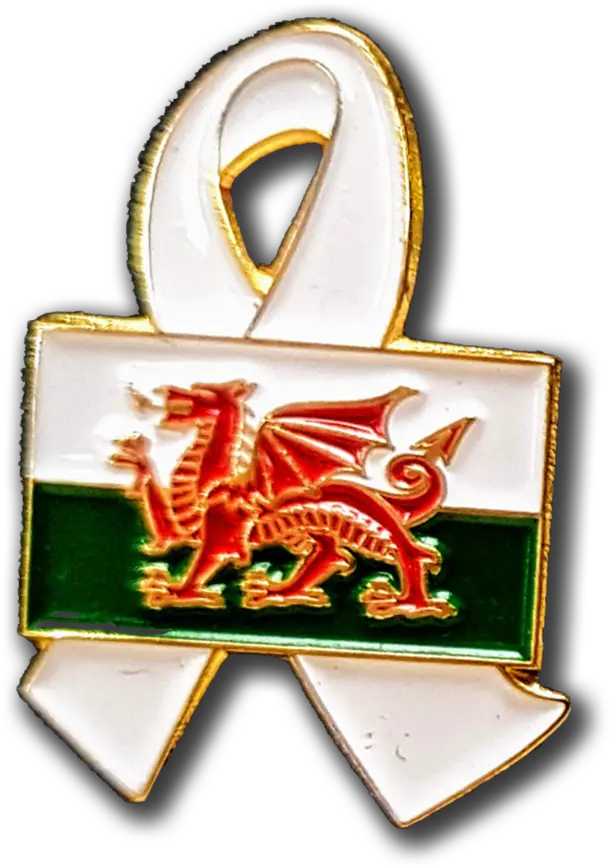 Welsh Flag Enamel Badge U2014 White Ribbon Uk Emblem Png Uk Flag Png
