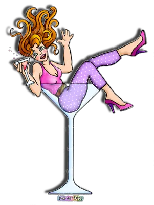 Download Glasses Clipart Martini Girl In Cocktail Glass Cartoon Girl In Martini Glass Png Cocktail Glass Png