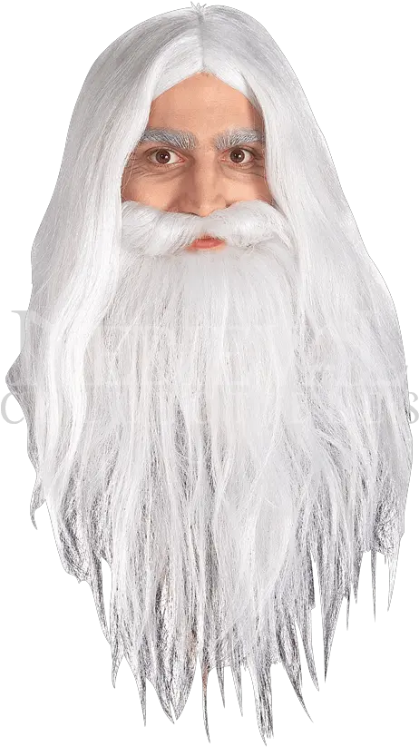 Childs Lotr Gandalf Wig And Beard Set Gandalf Bart Png Wizard Beard Png