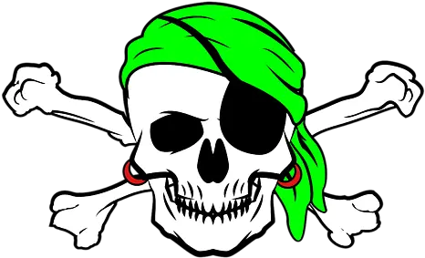 Halloween Pirate Skull Crossbones Bandana Eyepatch Greeting Card Creepy Png Skull And Crossbones Transparent Background