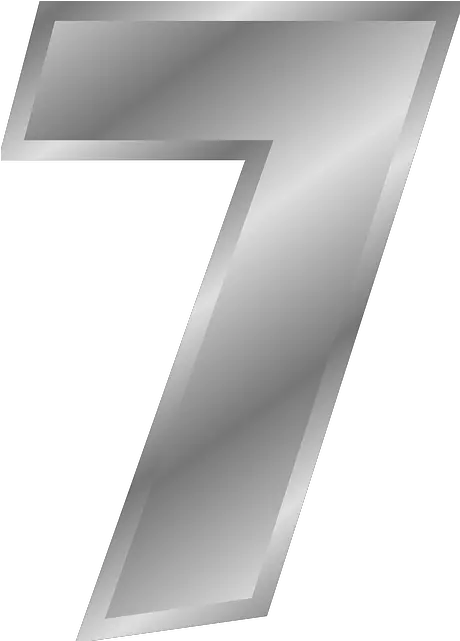 Number 7 Transparent Png Numero 7 Plateado Number 7 Png