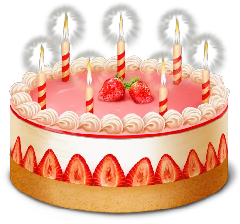 Cake Clipart Strawberry Cake With Candles Png Strawberry Shortcake Png