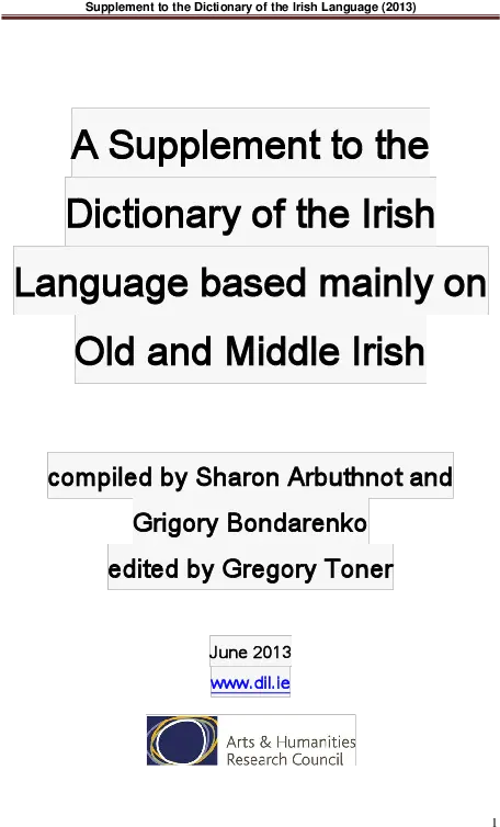 Pdf Supplement To The Dictionary Of Irish Language Dot Png Lg Esteem Icon Glossary