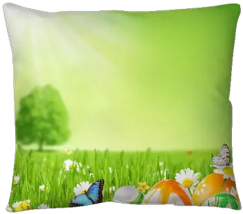 Easter Eggs In Grass Throw Pillow U2022 Pixers We Live To Change Easter Egg Png Easter Grass Png