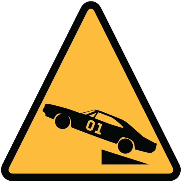 General Lee Hazzard Warning Sign Sticker Small Png Icon