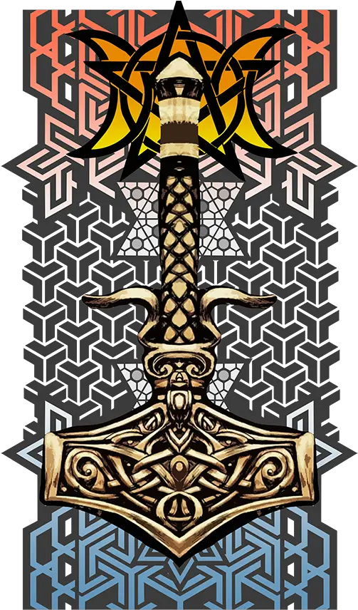 Thors Hammer And Triple Goddess Decorative Png Thor Hammer Icon Png