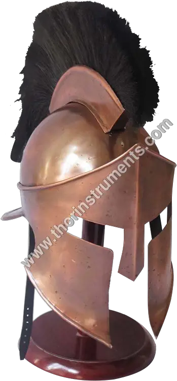 Download Hd 300 King Spartan Copper Helmet With Stand 300 Mail Png Spartan Helmet Png