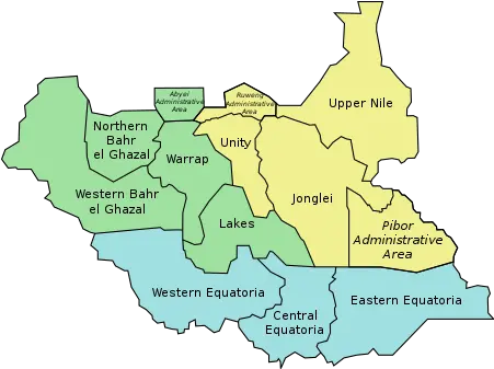 States Of South Sudan Wikipedia South Sudan 10 States Png 10 Png