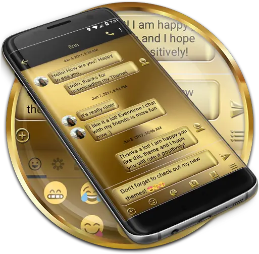 Sms Messages Metal Solid Gold Theme 100 Download Android Apk Language Png Sms Fun Icon