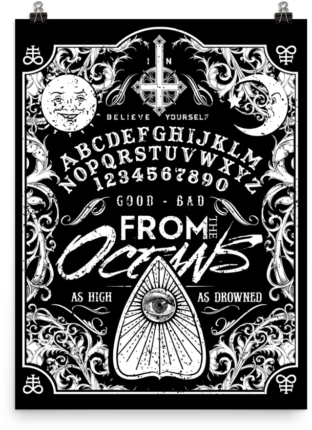 Oceans Ouija Board Wall Poster 18x24 Ouija Png Ouija Board Png