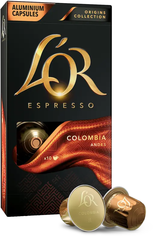 Lu0027or Colombia Gourmet Coffee Capsules Lu0027or Espresso Us L Or Espresso Colombia Png Colombia Png