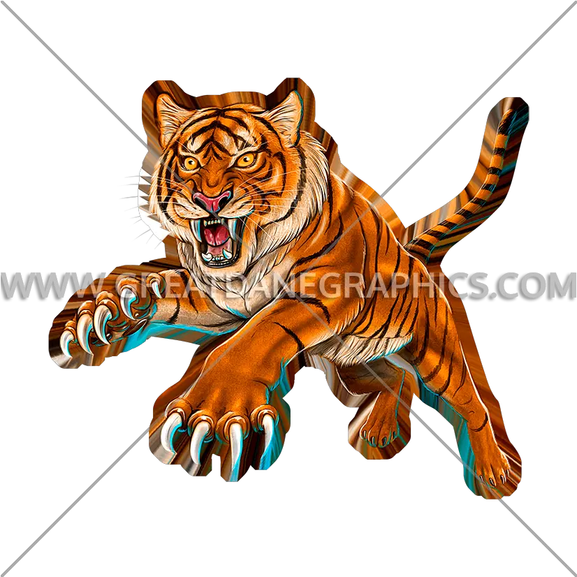 Leaping Tiger Production Ready Artwork For T Shirt Printing Siberian Tiger Png Tiger Transparent Background