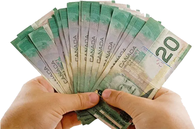 Cash Pond Payday Loan Made Easy Canadian Dollars In Hand Png Hand With Money Png