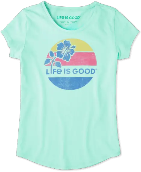 Girls Hibiscus Sun Smiling Smooth Tee Emblem Png Smiling Sun Png