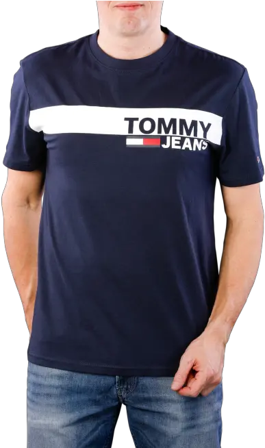 Tommy Jeans Essential Box Logo T Shirt Black Iris Active Shirt Png Marshmallow Man Logo