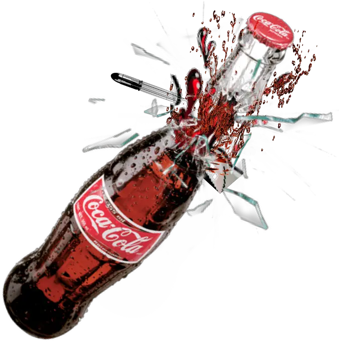 Download Ftestickers Glass Broken Splash Bullet Cocacola Coca Cola Splash Png Beer Bottles Png