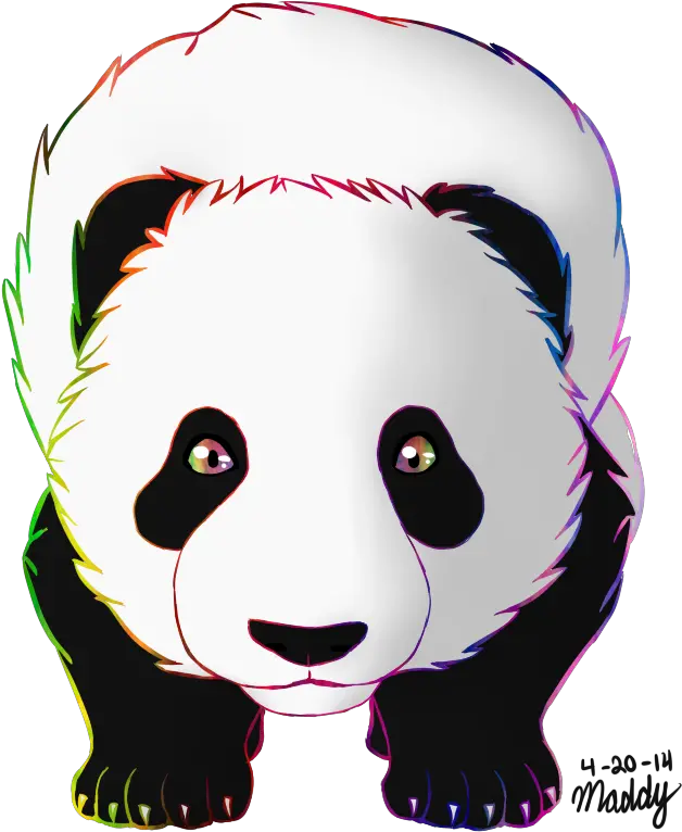 Rainbow Panda Cartoon Png Panda Cartoon Png