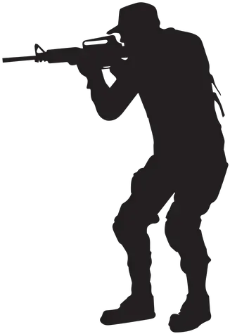 Soldier Aiming With Rifle Silhouette Soldado Png Rifle Png