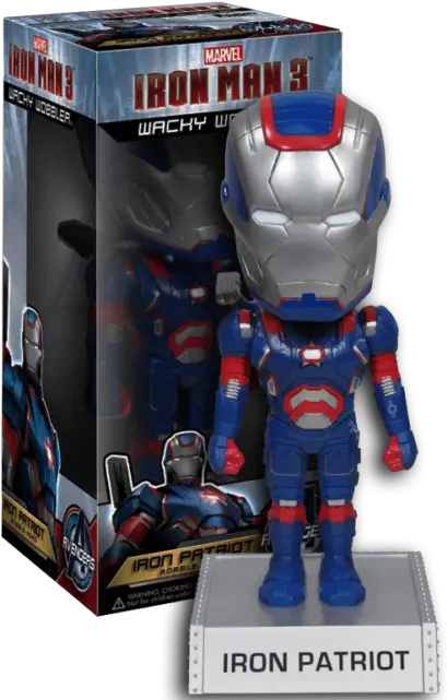 Iron Patriot Man 3 Wacky Wobbler Bobble Head Funko Iron Man 3 Patriot Wacky Wobbler Png Iron Man 3 Logo png