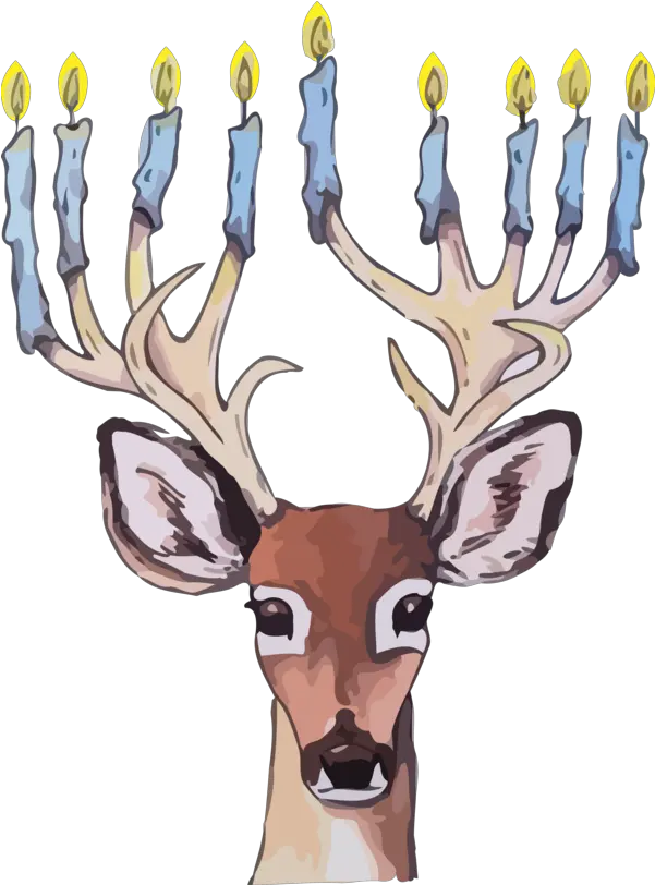 Hanukkah Antler Reindeer Deer For Happy Illustration Png Deer Antlers Png
