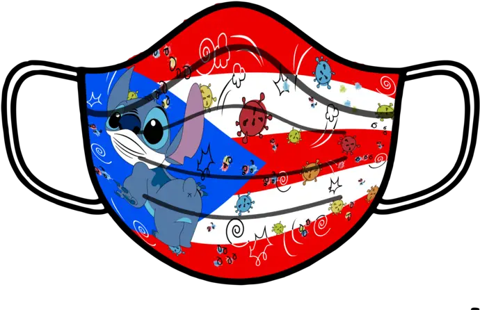 Stitch Puerto Rico Flag Mask We Are All Quarantined Here Best Day Ever The One Were I Was 2020 Serveware Png Puerto Rican Flag Png