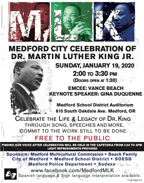 Medford Southern Oregon Mlk Poster Png Martin Luther King Jr Png