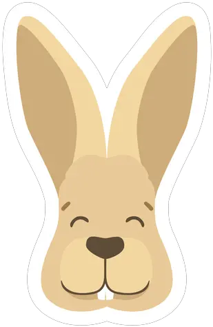 Rabbit Bunny Ear Muzzle Happy Flat Sticker Transparent Png Soft Bunny Ears Transparent Background