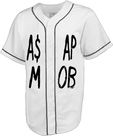 Aap Mob Asap Rob A Ap M Ob 00 Adult Full Button Baseball Jersey Tonga Baseball Jersey Png Asap Mob Logo