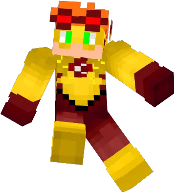 Kid Flash 6th Version Yellow Minecraft Skin Kid Flash Png Kid Flash Png