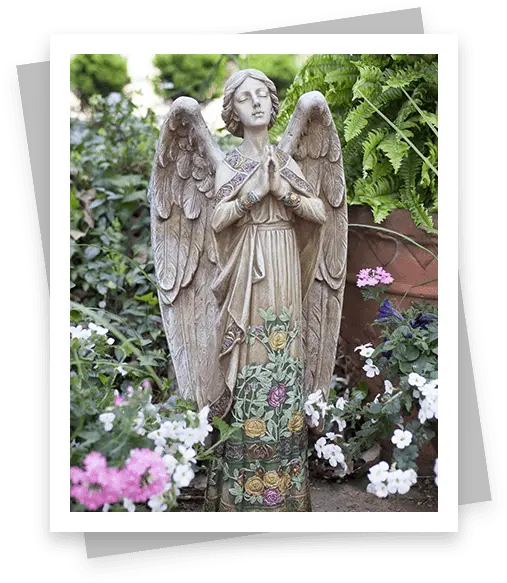 Hmatias U0026 Associates Llc Morgan Hill Ca Guardian Angel Mumiah Angel Statue In Garden Png Guardian Angel Icon Orthodox