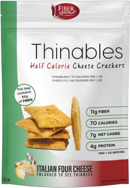 Thinables Italian Four Cheese Low Carb Crackers High Fiber 6 Oz 3 Pack Cheese Png Cheez It Png