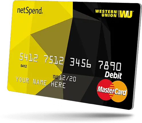 Download Western Union Netspend Prepaid Mastercard Card Bluebird A Credit Card Png Master Card Png