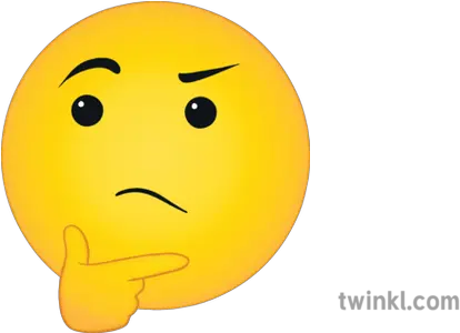 Thinking Wondering Emoji Emoticon Ks3 Ks4 Illustration Twinkl Smiley Png Thinking Face Emoji Png