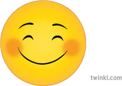 Blush Happy Smile Emoji Emoticon Ks3 Ks4 Illustration Twinkl Smiley Png Smile Emoji Transparent