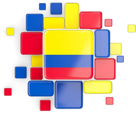 Background With Square Parts Illustration Of Flag Colombia Png Icon