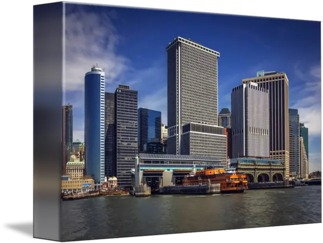 Nyc Skyline And Staten Island Ferry By Joan Mccool New York City Png Nyc Skyline Png