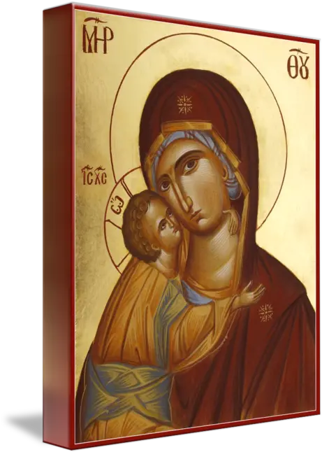 Sweet Kissing Theotokos By Julia Bridget Hayes Religious Item Png Greek Virgin Mary Icon