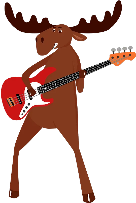 Elk Playing Bass Guitar Clipart Free Download Transparent Cartoon Png Guitar Clipart Png