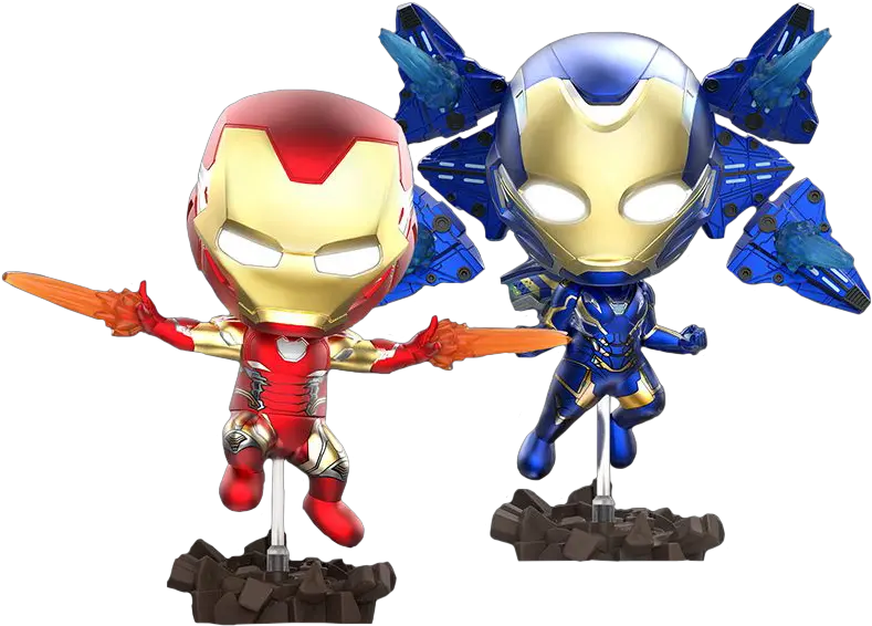 Avengers 4 Endgame Iron Man Mark Lxxxv 85 And Rescue Lightup Cosbaby Hot Toys Bobblehead Figure 2pack Iron Man Mark Lxxxv And Rescue Png Pepper Potts Png