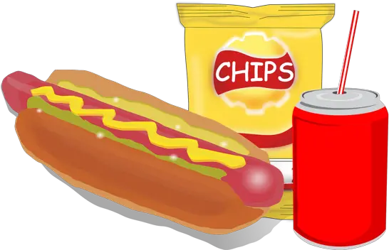 Hot Dog Chips And A Drink Jokes Of Hot Dogs Png Hotdog Transparent