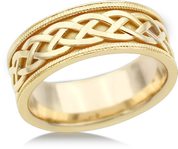 Vintage Celtic Knot Band In 14k Yellow Gold Ring Png Celtic Knot Transparent Background