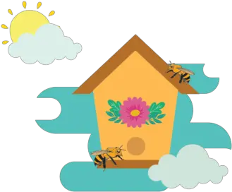 Spring Bee House Flat Icon Background Graphic By Soe Image Language Png Lose Icon