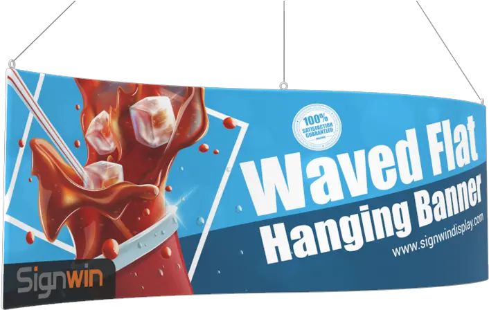 Waved Flat Hanging Banner Logo Printing Png