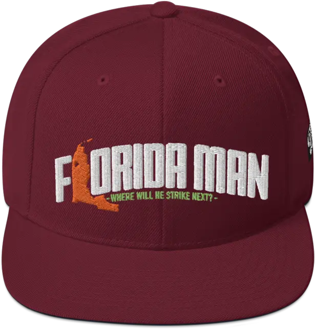 Florida Man Where Will He Strike Next Snapback Hat Hat Png He Man Logo