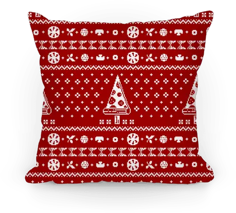 Ugly Pizza Christmas Pattern Throw Pillow Lookhuman Throw Pillow Png Christmas Pattern Png