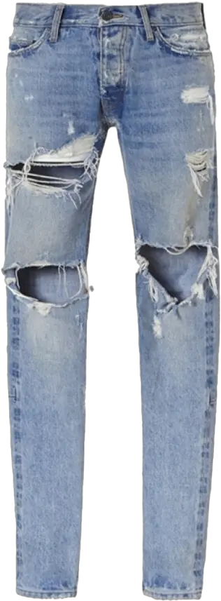 Light Blue Men Jeans Png Fear Of God Distressed Jeans Jeans Png