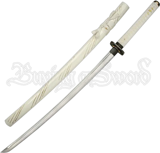 White Battle Samurai Sword Collectible Sword Png Samurai Sword Png