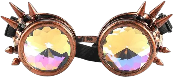 Download Retro Spiked Kaleidoscope Goggles Onelove Rave Life Rave Goggles Png Goggles Png