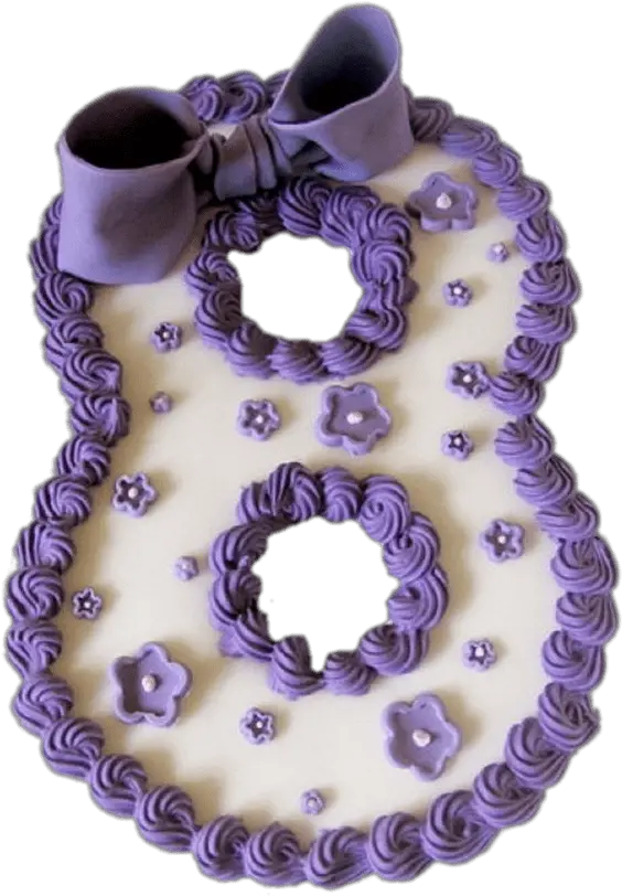 Purple Bow Number 8 Cake Transparent 8 Number For Cake Png Number Png