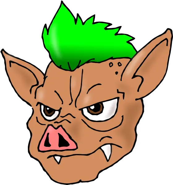 Punk Pig Png Clip Arts For Web Clip Arts Free Png Backgrounds Pig With Green Hair Pig Clipart Png